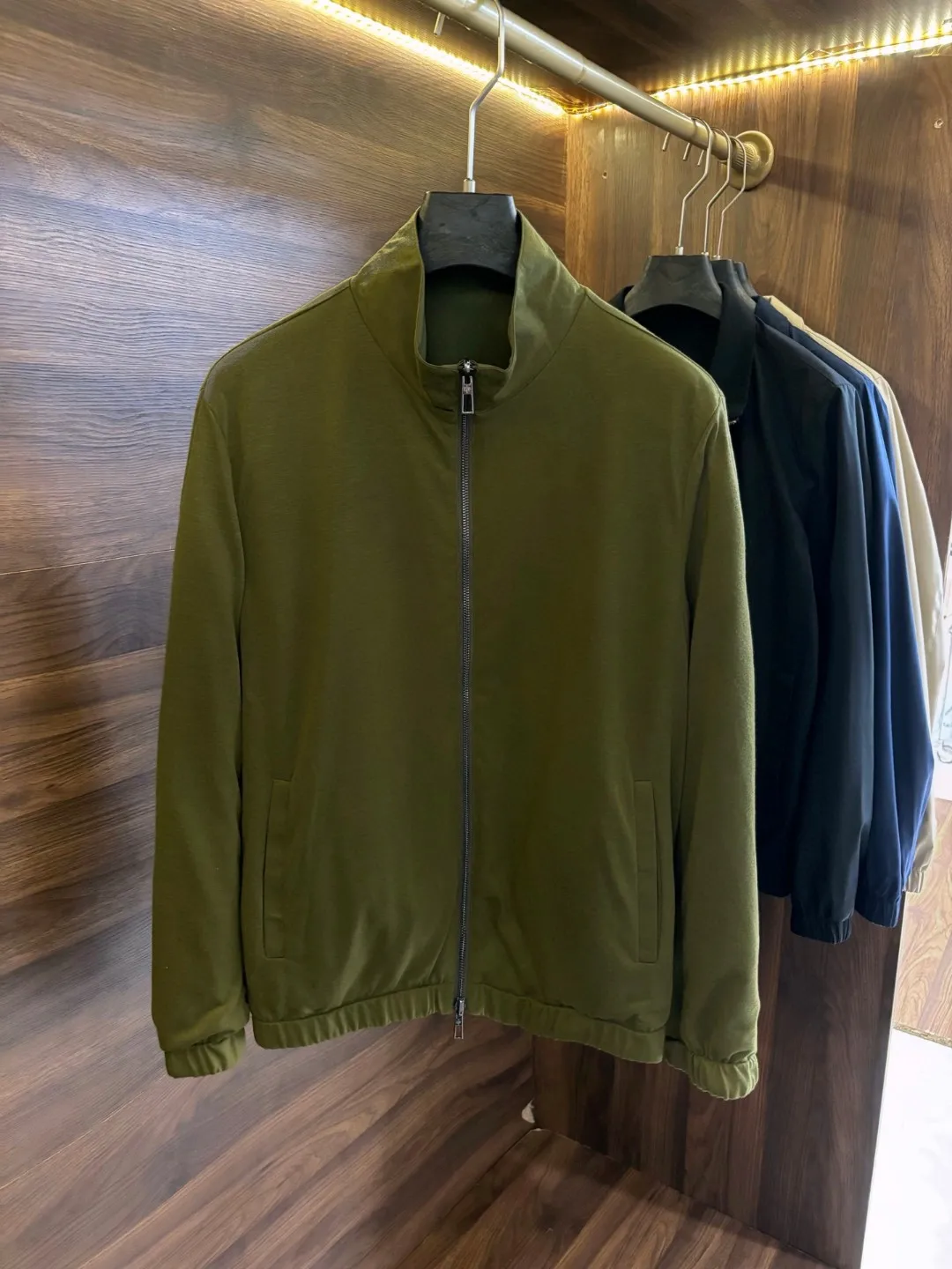 

LP Double-Sided Wear Windproof Men's Business Stand-Up Collar Zipper Thin Jacket Windbreaker