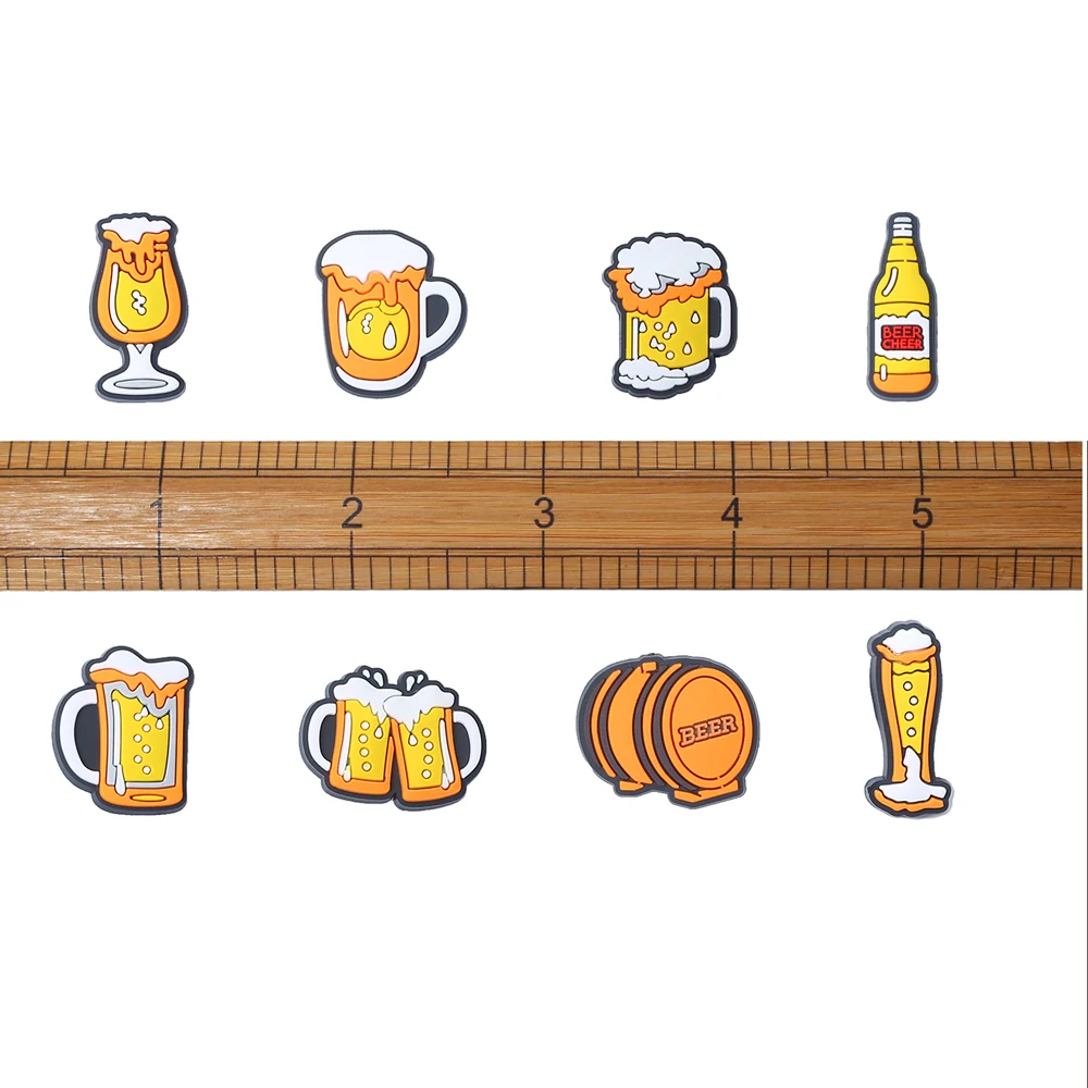 12pcs/set beer Series ​for Shoe Charms Accessories for Classic Clog Shoe Decoration Fit Wristband Kids Gifts