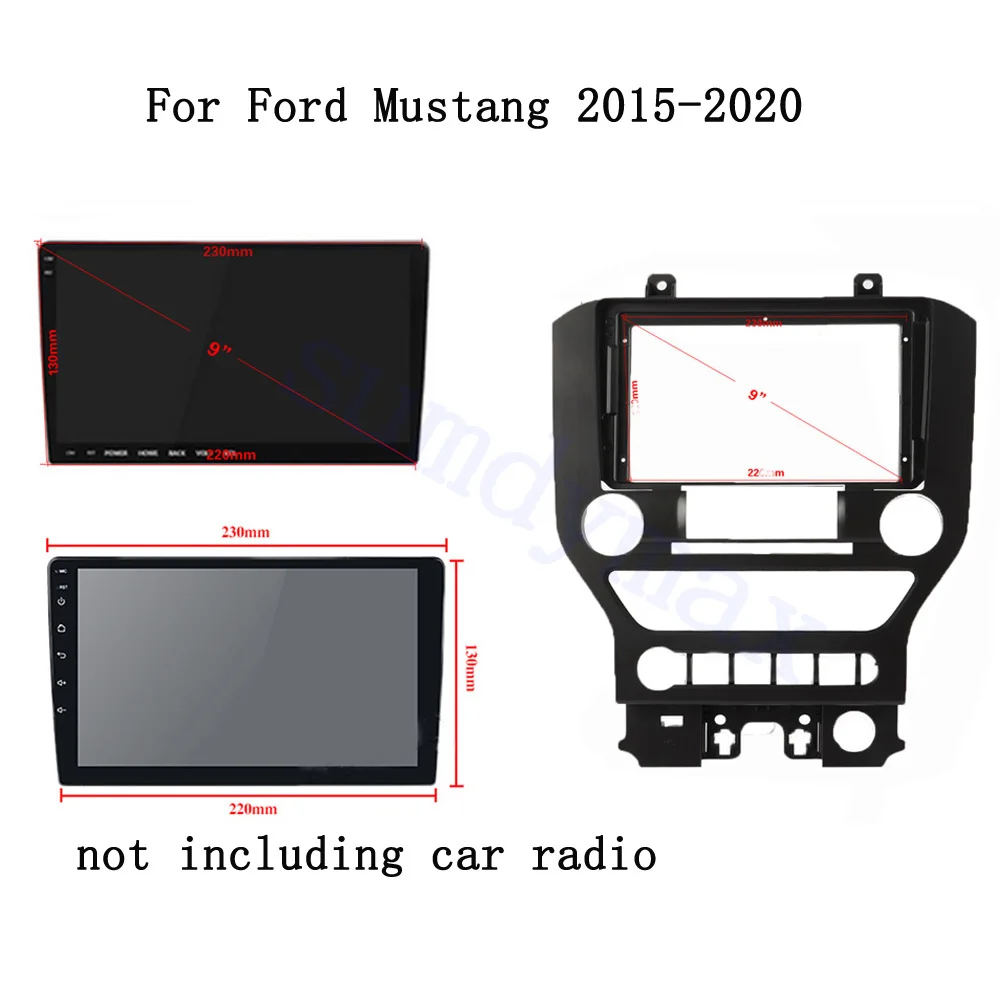 

9 дюймовая Автомобильная стереомагнитола Fascia Dash Frame для Ford Mustang 2015 -2019 Android MP5 DVD аудио фитинг отделка