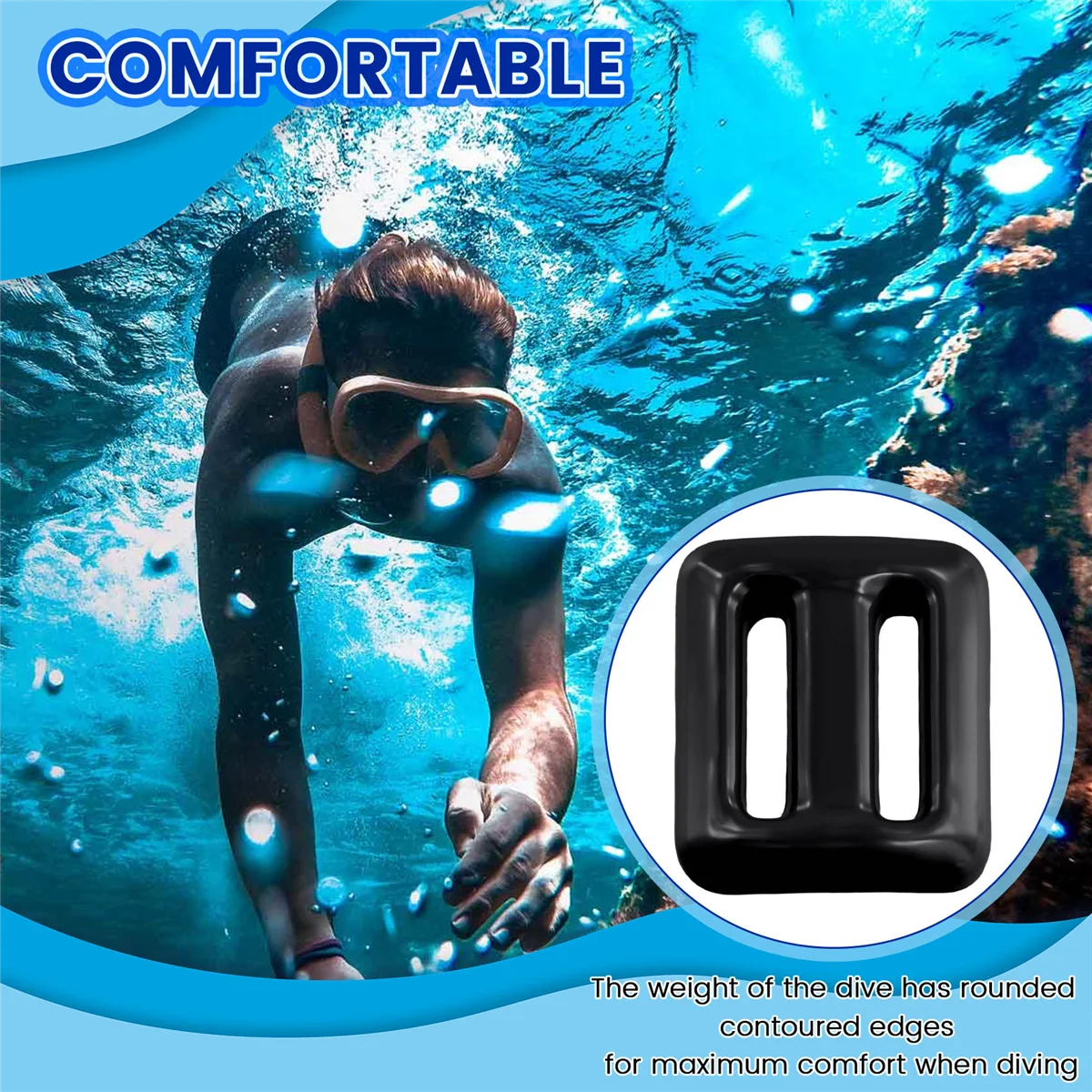 Pesi per immersione per cintura di pesi per immersioni subacquee Pesi per immersione in piombo rivestito Pesi per immersione rivestite, pesi per cintura da immersione 1500 g Nero
