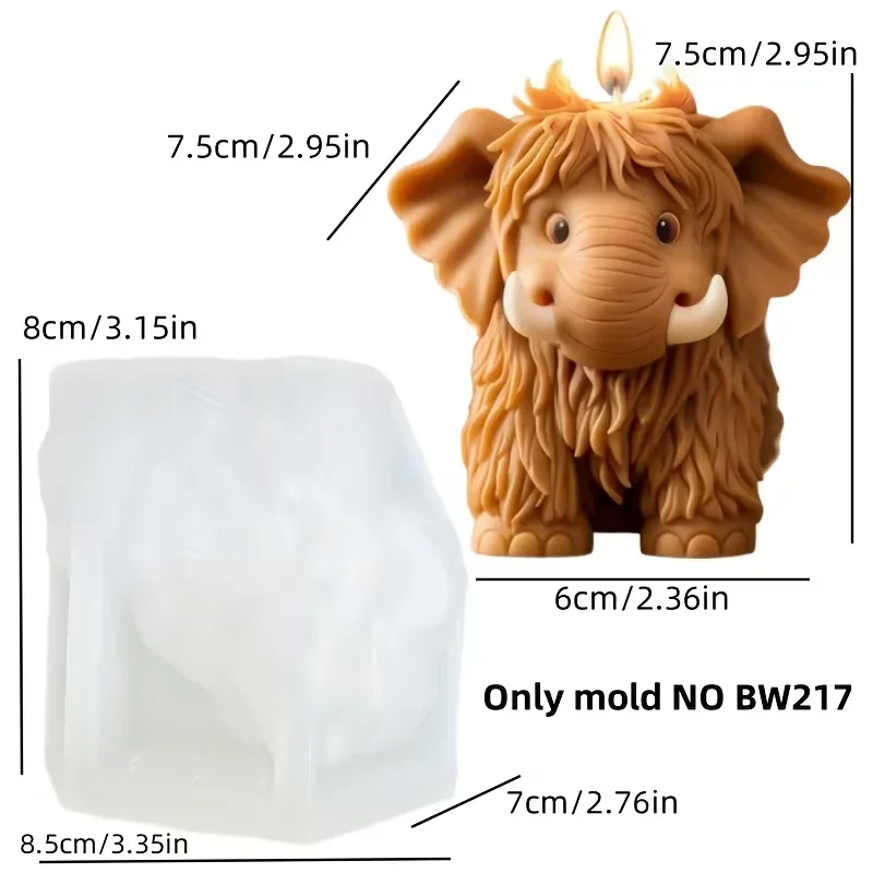 Bestseller DIY Niedliche Mammut-Elefanten-Form Silikonform, Mammut-Duftkerzen-Silikonform, Kreative Heimdekoration