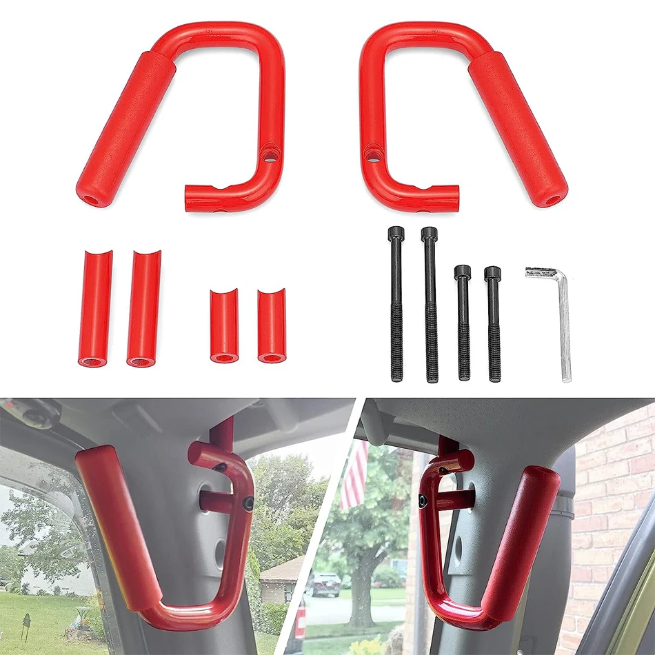 TML Front Grab Handles fit for Jeep Wrangler JK JKU Sports Sahara Freedom Rubicon X Unlimited X 2 Door 4 Door 2007-2018