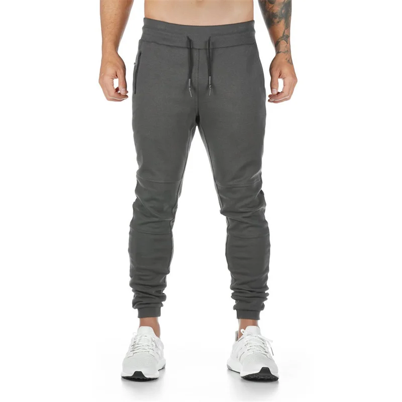 ربيع الخريف الرجال متعددة جيب رياضة بنطال رياضي تنفس موضة الجري تجريب Sweatpants سستة جيب التدريب سراويل تقليدية