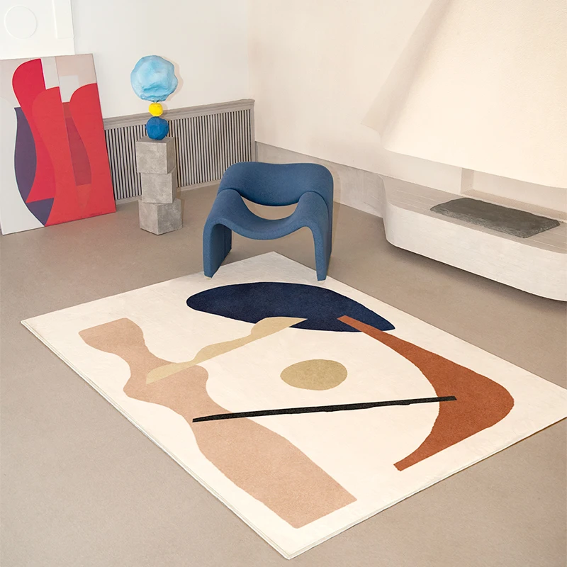 

Modern Abstract Living Room Decoration Carpet Light Luxury Bedroom Bedside Plush Carpet Large Area Cloakroom Balcony Thicken Rug