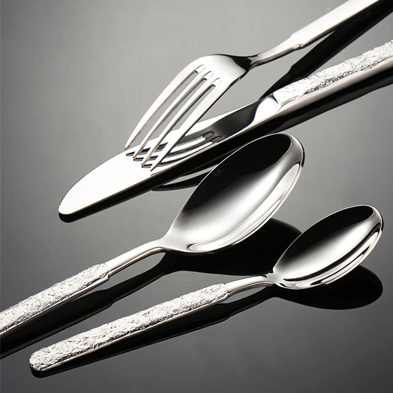 Luxury Stainless Steel Cutlery Sets Marble Handle Full Fork Spoon Knife Table Service Dinnerware Tableware Kitchen Supply