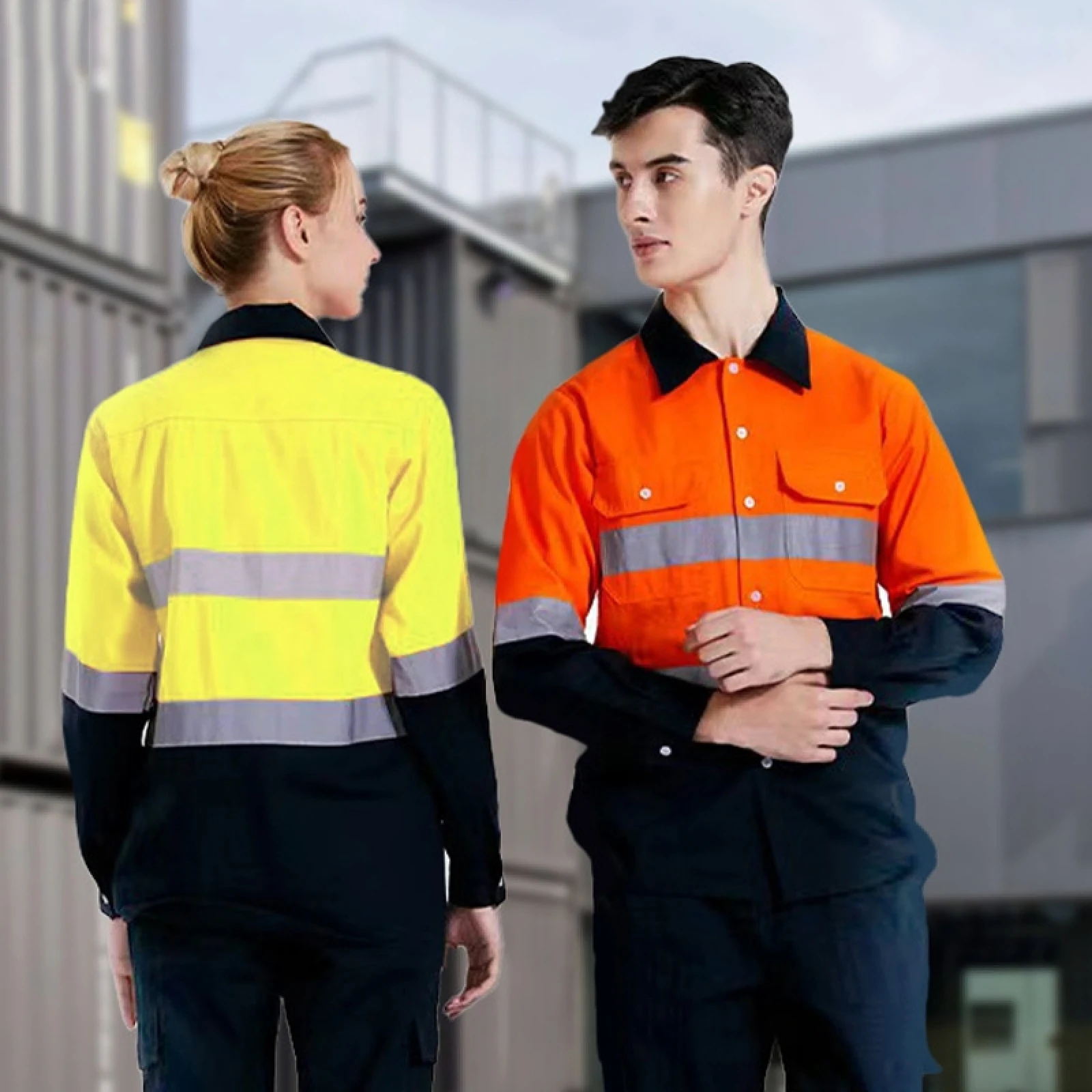 Pure Cotton Long-sleeved Reflective Clothes Overalls Work Clothes Skin-friendly Safety Working Uniform( Double Reflector Pants)