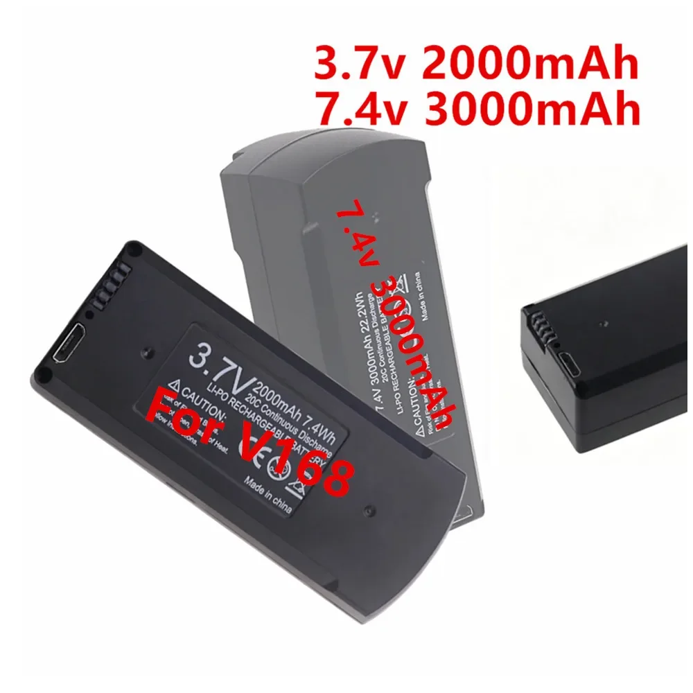 V168PRO/MAX V198/pro/max GPS Drone Battery 7.4V 3000mAh / 3.7V 2000mAh Lipo Battery For V168 RC Drone Spare Parts