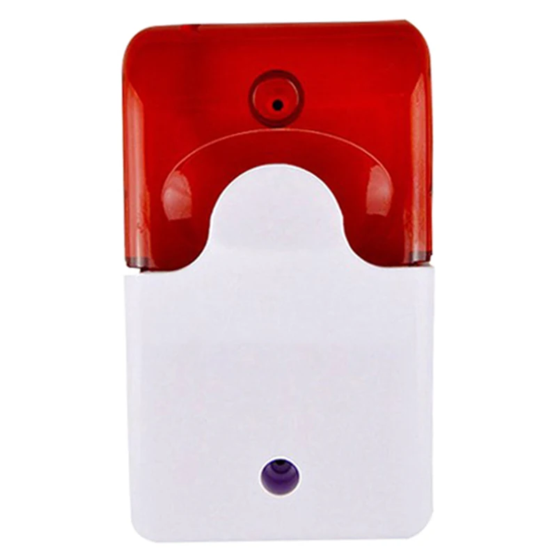 Sirena estroboscópica con cable, alarma de sonido duradera de 12V, luz intermitente, sirena estroboscópica de luz roja, alarma de seguridad inalámbrica para el hogar