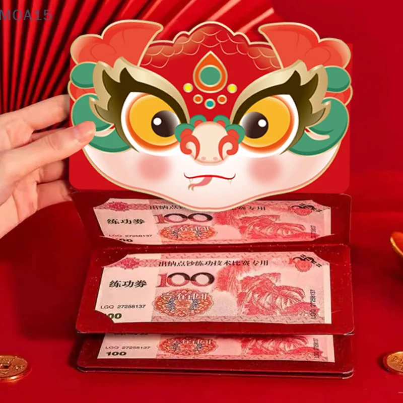 Folding Red Envelopes 2025 The Year Of Lucky Snake Red Pockets Chinese New Year Wish Blessing Money Bag For Kid Festival Gift