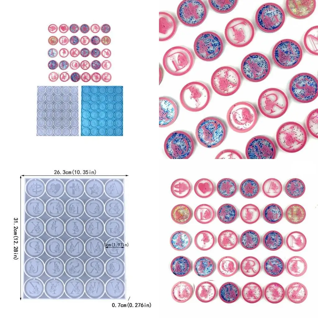 

J78F Resin Mold Silicone Keychain Pendant Mold for Resin Casting Home Decoration Keychain Charms Epoxy Jewelry Mold