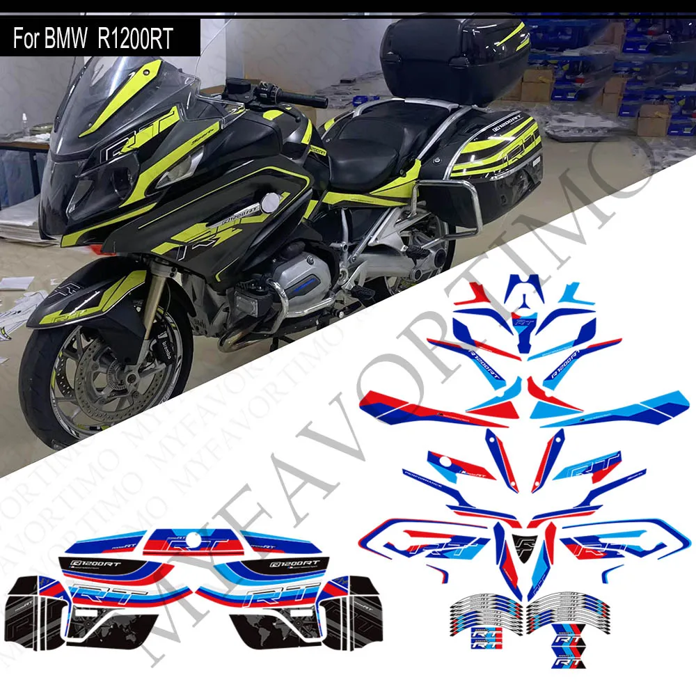 Tank Pad Stickers Fairing Fender Trunk Luggage Cases Protector Grips Kit Knee Decals For BMW R1200RT R 1200 RT 2022 2023 2024