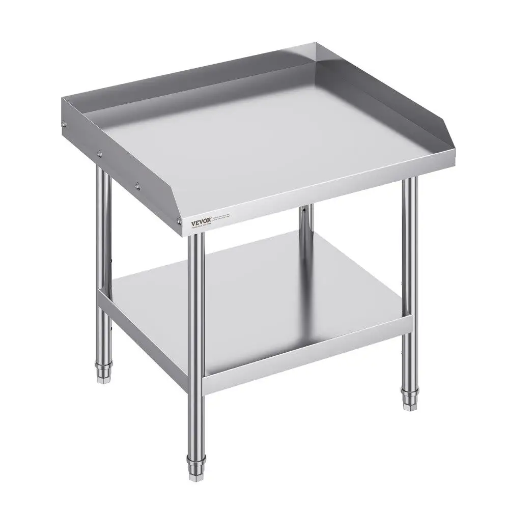 

Stainless Steel Work Table, 24 x 28 x 26 Inch Commercial Prep Worktable, 3-Sided Backsplash Heavy Duty Prep Worktable,