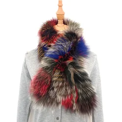 2024 Winter Fluffy Real Fox Fur Scarf Thick Warm Fashion Natural Fur Muffler Outdoor Ladies Genuine Fur Scarves