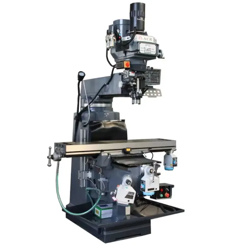 China Factory 5HW Vertical Milling Machine Spindle Pneumatic Locking NT40 Spindle Speed Range 65-4500rpm Milling Head Rotation