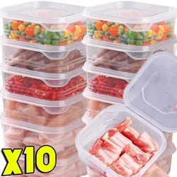1/10PC Small Food Preservation Boxes Refrigerator Frozen Meat Vegetable Fresh-Keeping Box Transparent Kitchen Sealed Storage Box