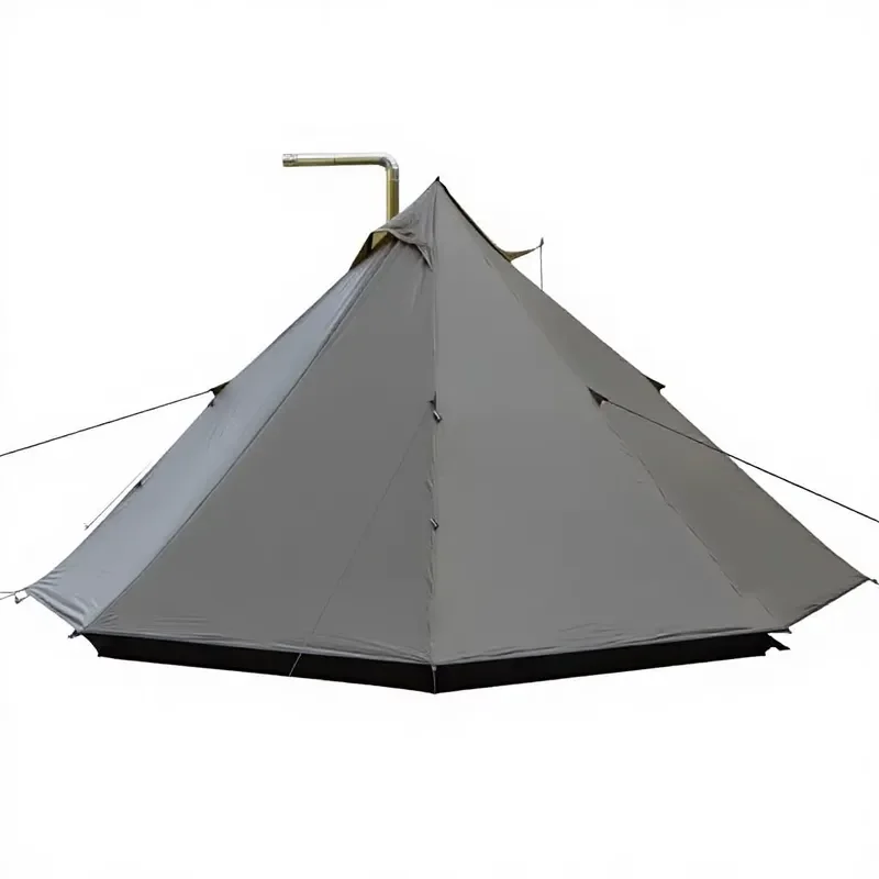 4 Season Ultralight Pyramid Tent 15D Silicone Nylon Winter Camping Hot Tent with Stove Jack Conical Backpacking Shelter for