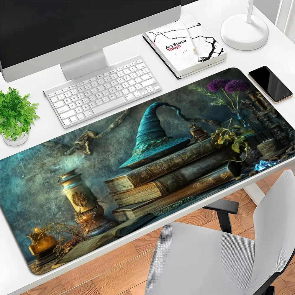 Wizard Hat Ancient Books Magic Workshop Playmat Large Size Games Laptop Office desktop Mousepad