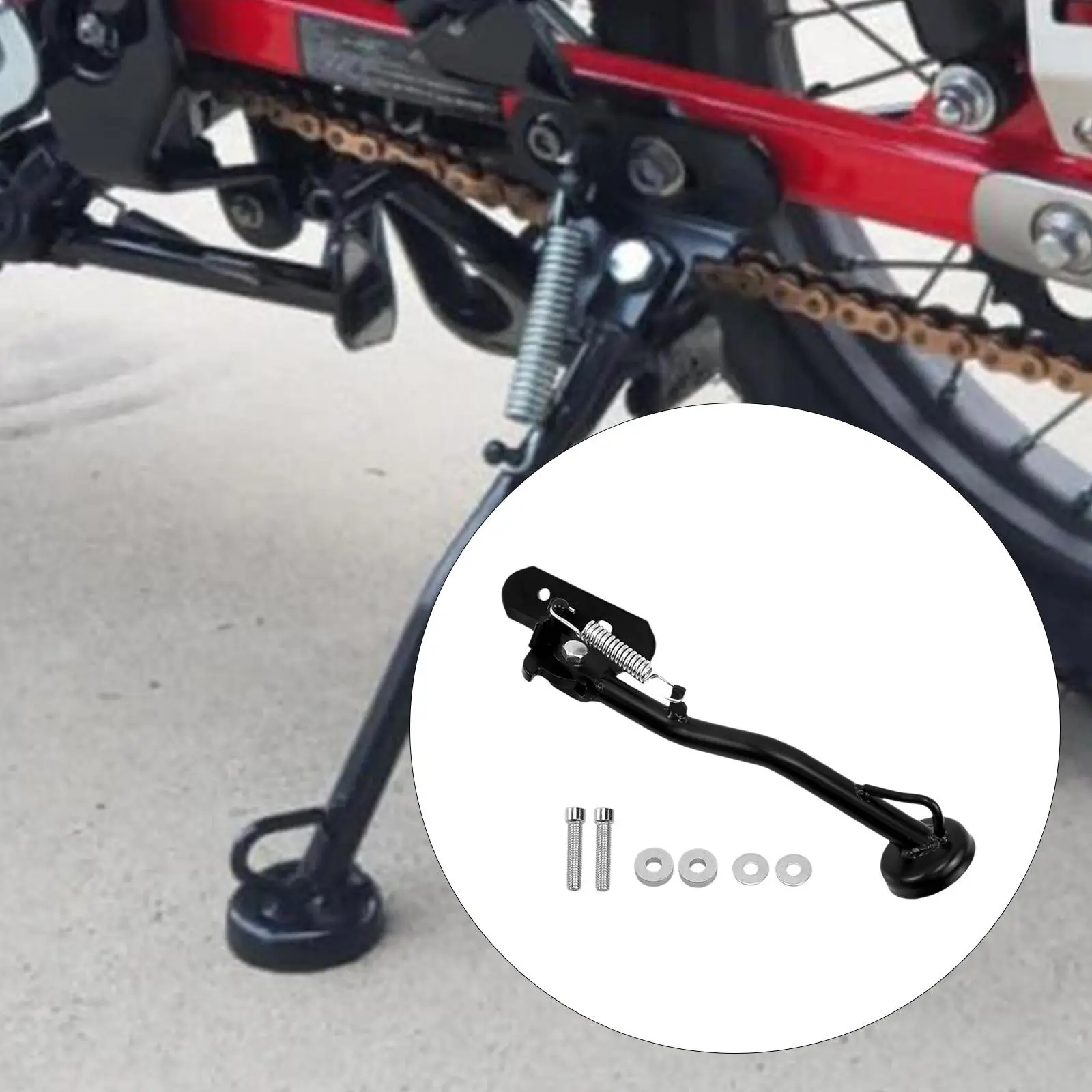 

Motorcycle Kickstand for Hunter Cab ct125 Solid Structure Sturdy Metal Easy to Install Practical Convenient Sidestand Side Stand