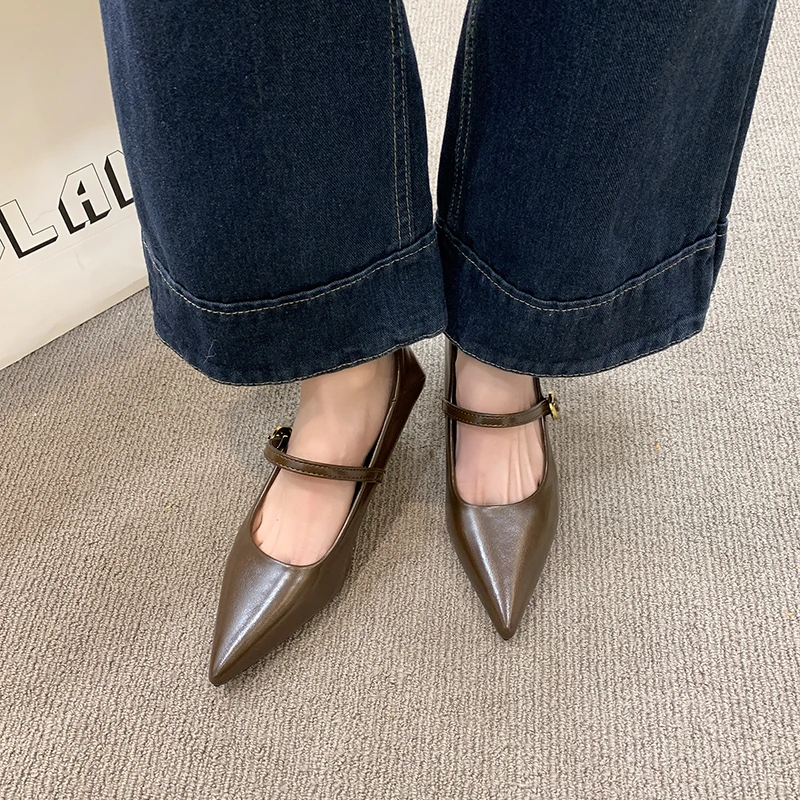 French pointed Mary Jane shoes - Leatherwork In French ulasan dan harga