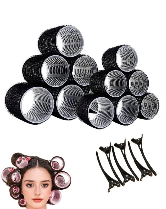 18pcs/Set Large Size Hair Rollers With Clips, Self-Gripping Curler Suitable For Long/Medium/Short Hair And Bangs view 3