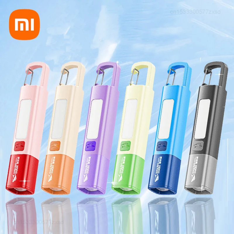 Xiaomi Multifunction Flashlight Portable Strong Lights Variable Focus with Floodlight Side Lamp Emergency Outdoor High Lighting