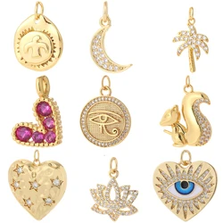Cute Hearts Squirrel Charms Diy Earrings Bracelet Necklace Accessories Gold Color Charms for Jewelry Making Supplies Designer