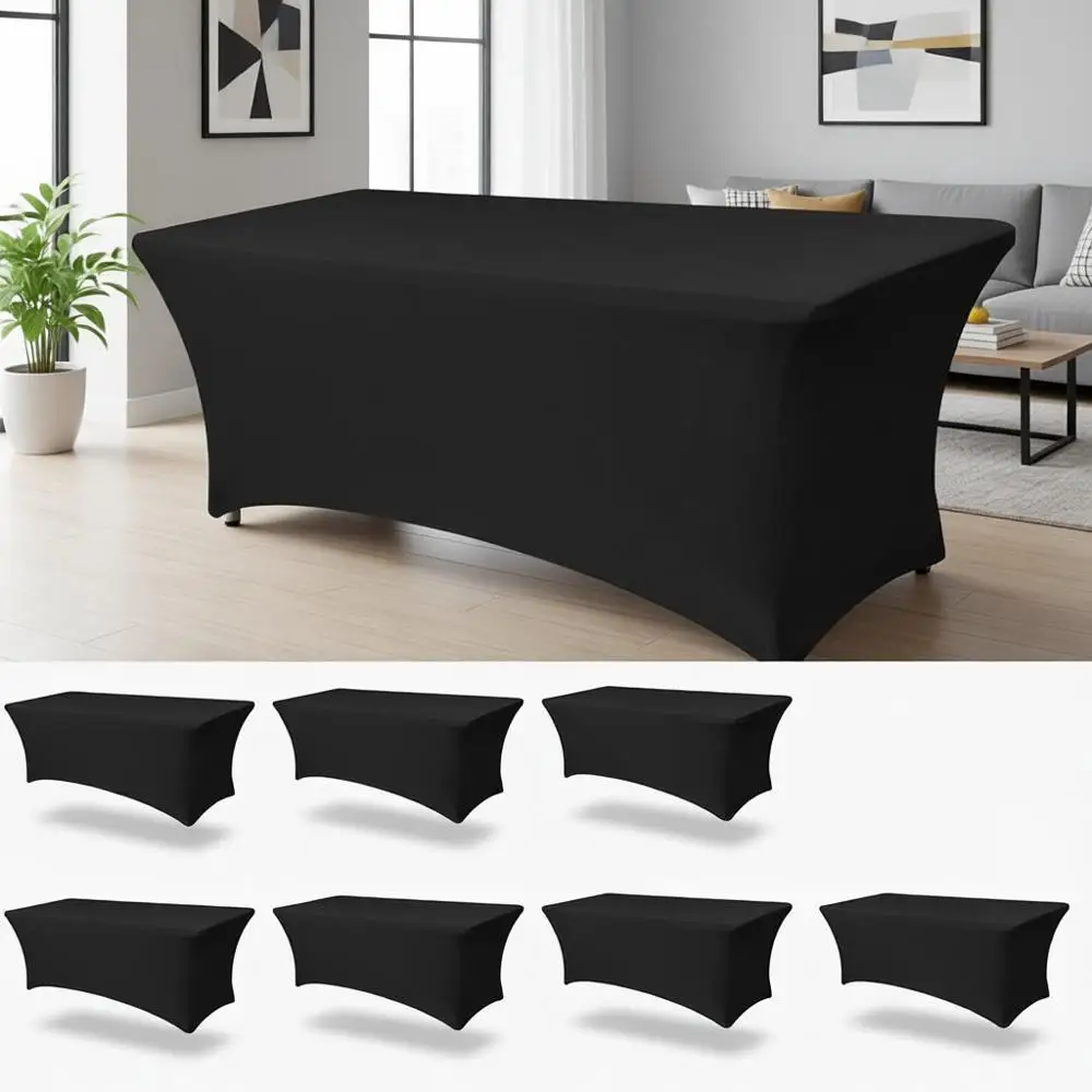 

Набор из 8 черных эластичных чехлов для столов - идеально подходят для банкетов, мероприятий и выставок