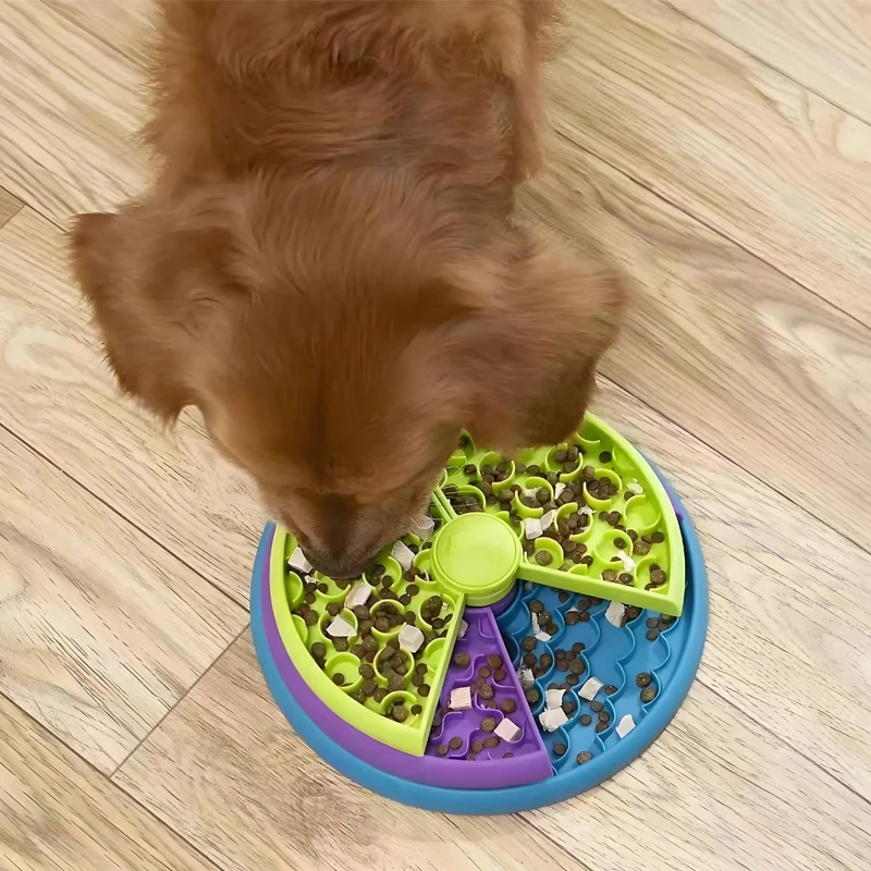 Dog Puzzle Slow Feeder Interactive Dog Puzzle Game Layers Detachable Slow Eating Dog Bowl Anti-anxiety Dog Feeder Bowl