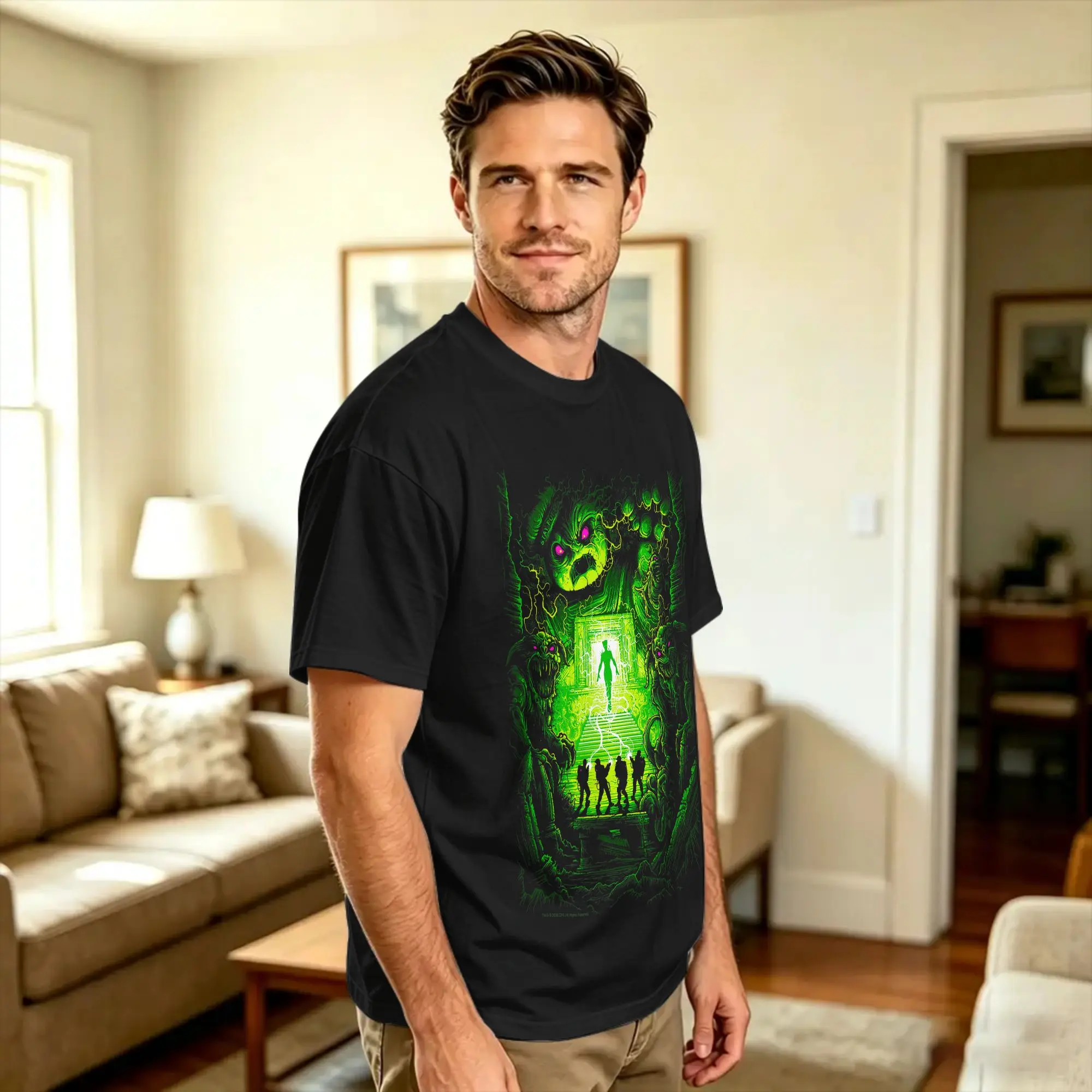 Ghost Movie Dan Mumford Marshmallow T-Shirt Beach  Y2K Basic T-Shirts Pure Cotton Harajuku Tee Shirt For Men's Custom Logo Tees