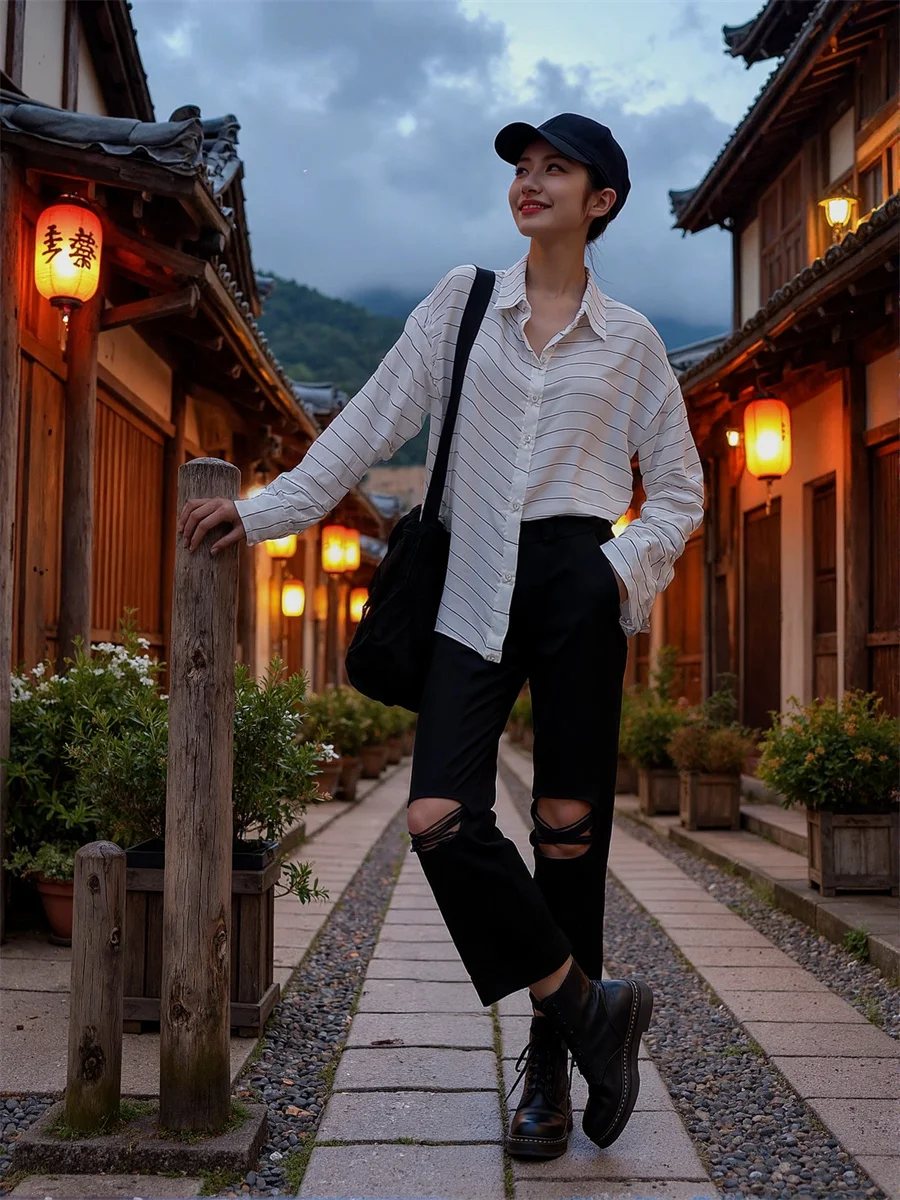 هول ممزق الجينز فضفاض للمرأة الدنيم السراويل ملابس حريمي الشتاء مشروط طويل القامة الشمال نمط ملابس منزلية المتسكع سيدة الحرارية الدافئة