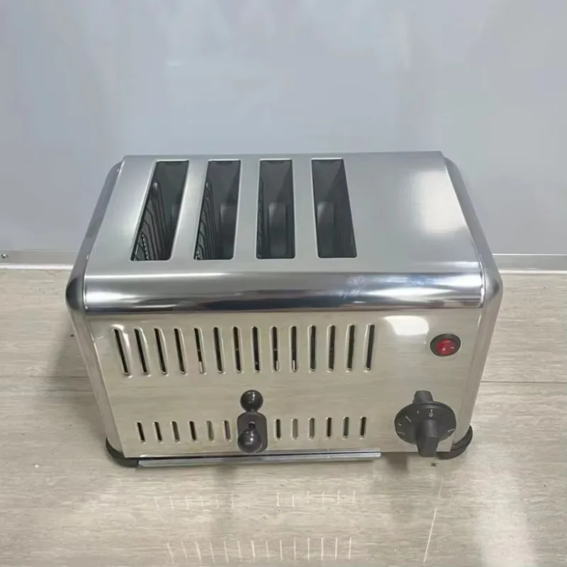 4-Slot Breakfast Bread Toaster with Built-In Timer for Bakery and Hotel Commercial Use