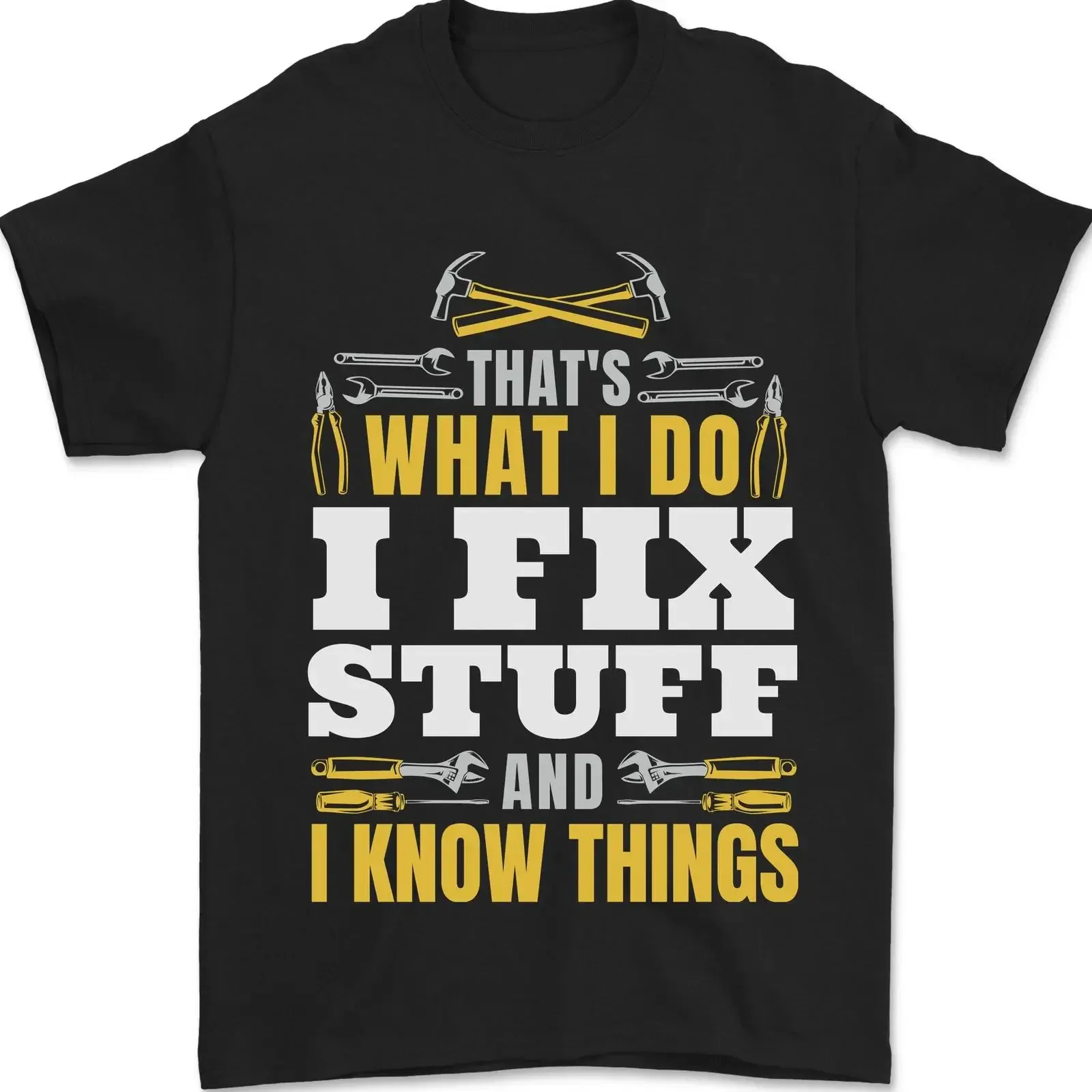 I Fix Stuff lustiges Elektriker funkelndes Mechaniker Herren T Shirt 100 Baumwolle vintage Washed Stretched Versatile Slightly
