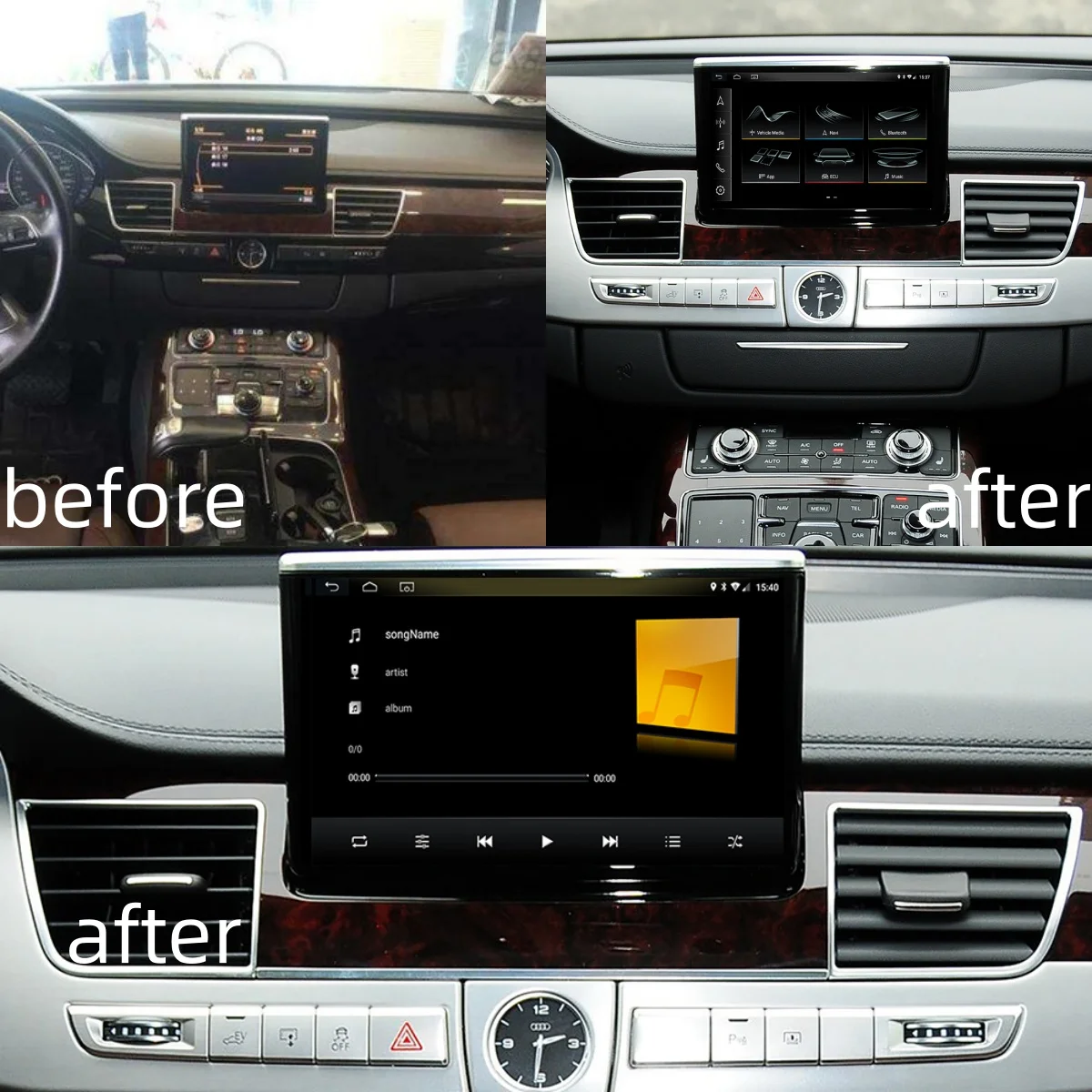 Android11 8+256G For Audi A8 2012-2016 All In One GPS Car Screen Audio Intelligent System Radio Bluetooth Video Players Carplay