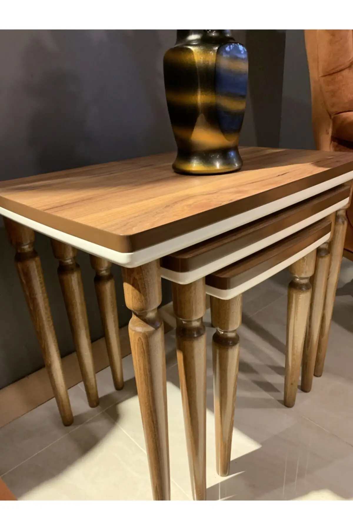 3 pcs Zigon Coffee Table Walnut coffee tables