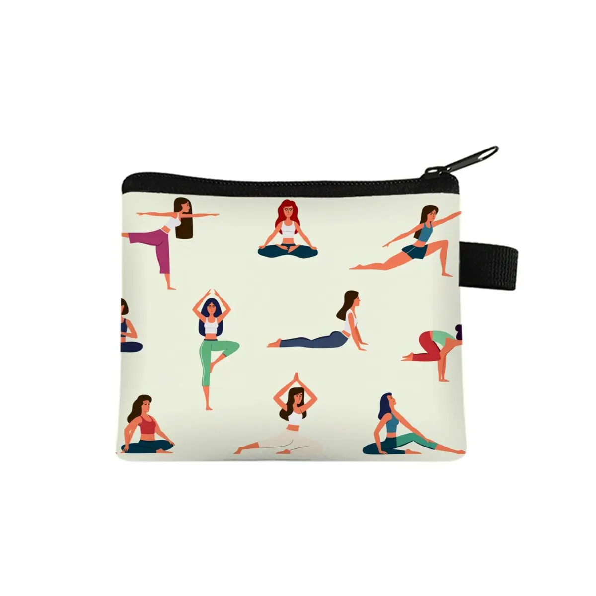 Yoga-Print Münzbörse Beste Geschenke für Jungen/Mädchen 2D Flache Cartoon Niedliche Aufbewahrungstasche mit Reißverschluss für Kinder-Geldbörsen