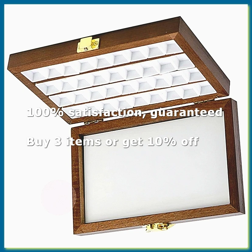 ●Wooden Watercolor Paint Palette 36 Cells Empty Wooden Paint Palette Box Portable Wooden Paint Palette