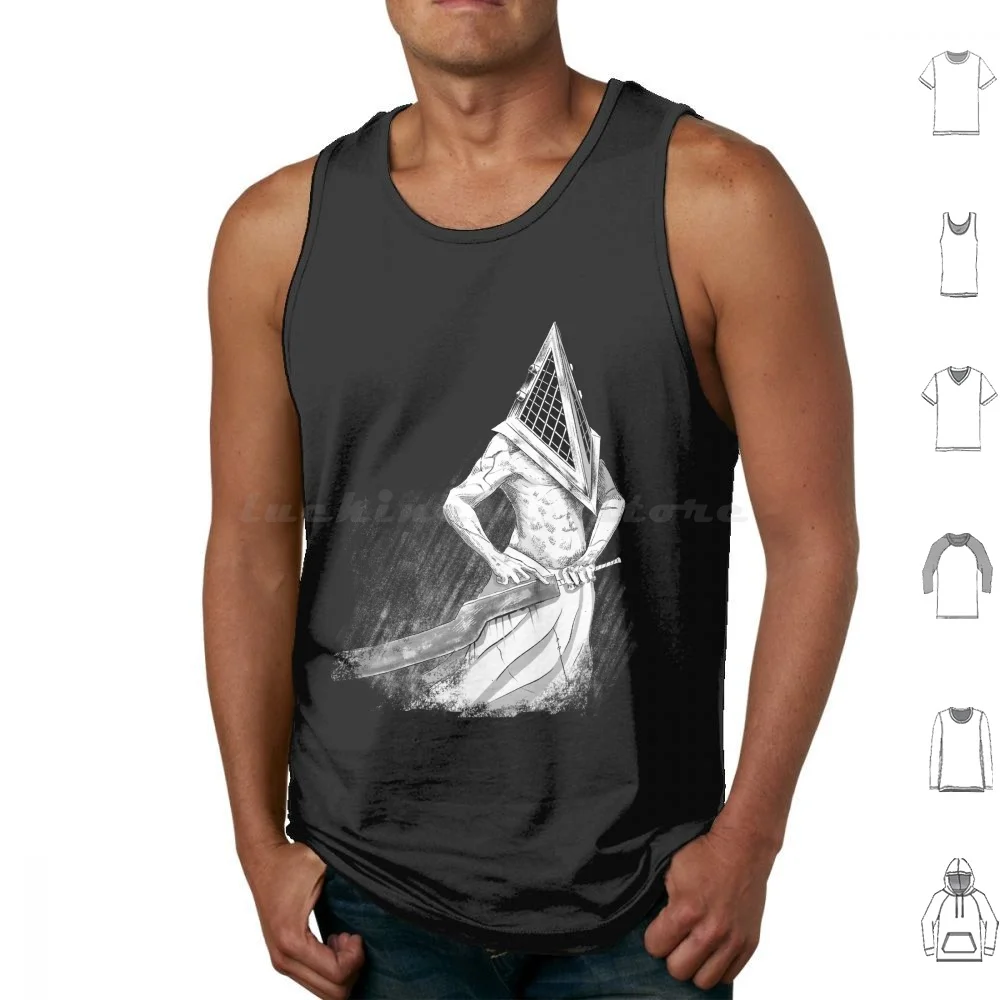 

Майки с головой пирамиды, жилет без рукавов, голова пирамиды ужасов, бесшумный холм