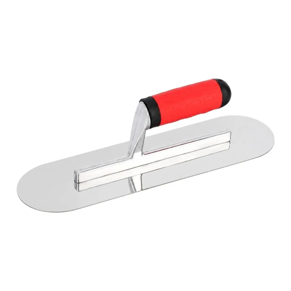 Stainless Steel Pool Trowel Double Round Round End Drywall Trowel Single Round Soft Grip Handle Masonry Trowel Construction