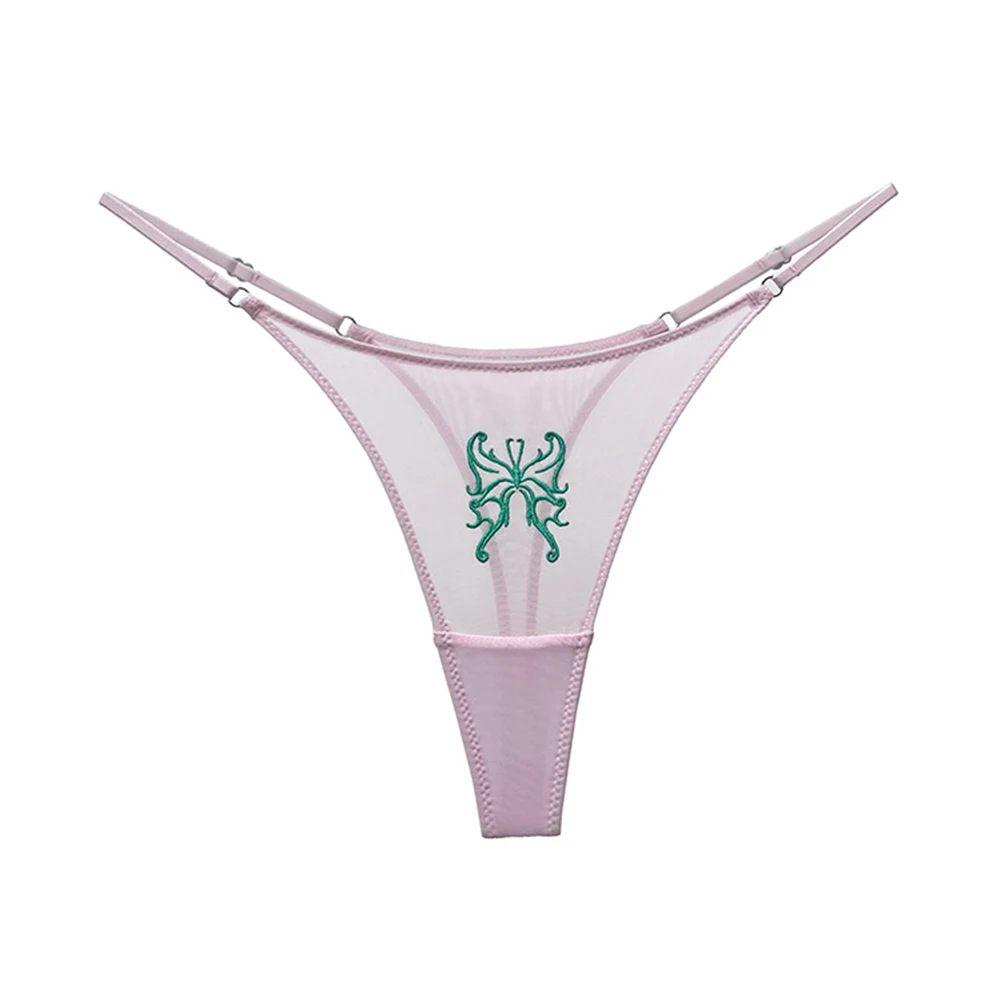 Women's G-String Thongs Low Waist Seamless Hollow Out High Cut Panties T-Back Underwear Mesh Transparent Lingerie Knicker