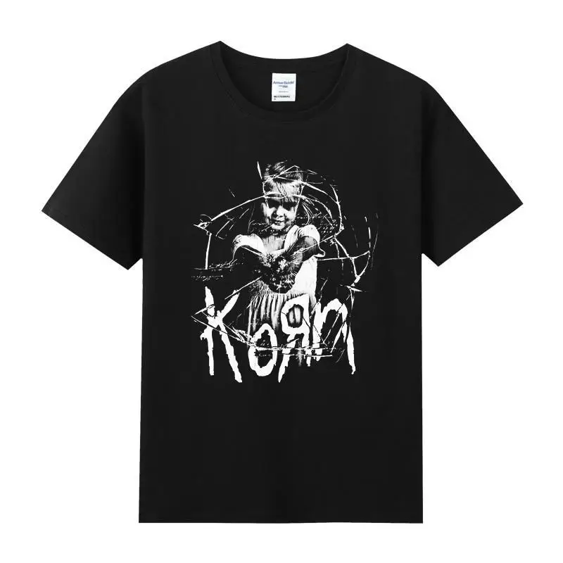 

Мужская хлопковая футболка Korn Cohen с круглым вырезом и короткими рукавами, молодежная футболка в стиле рок