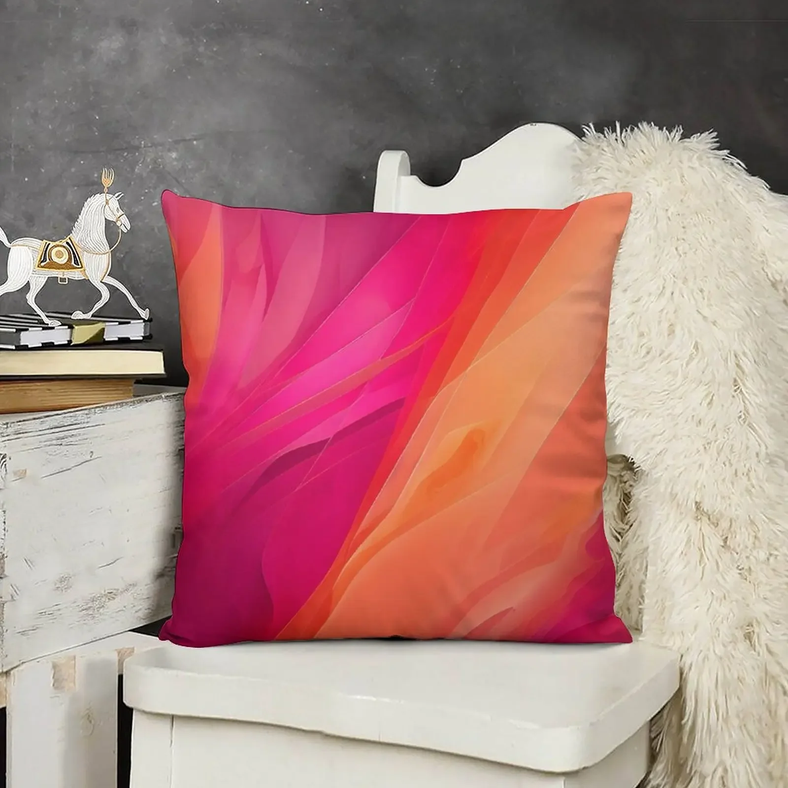

Pink and Orange Abstract Design Throw Pillow Pillowcases Room decorating items pillow