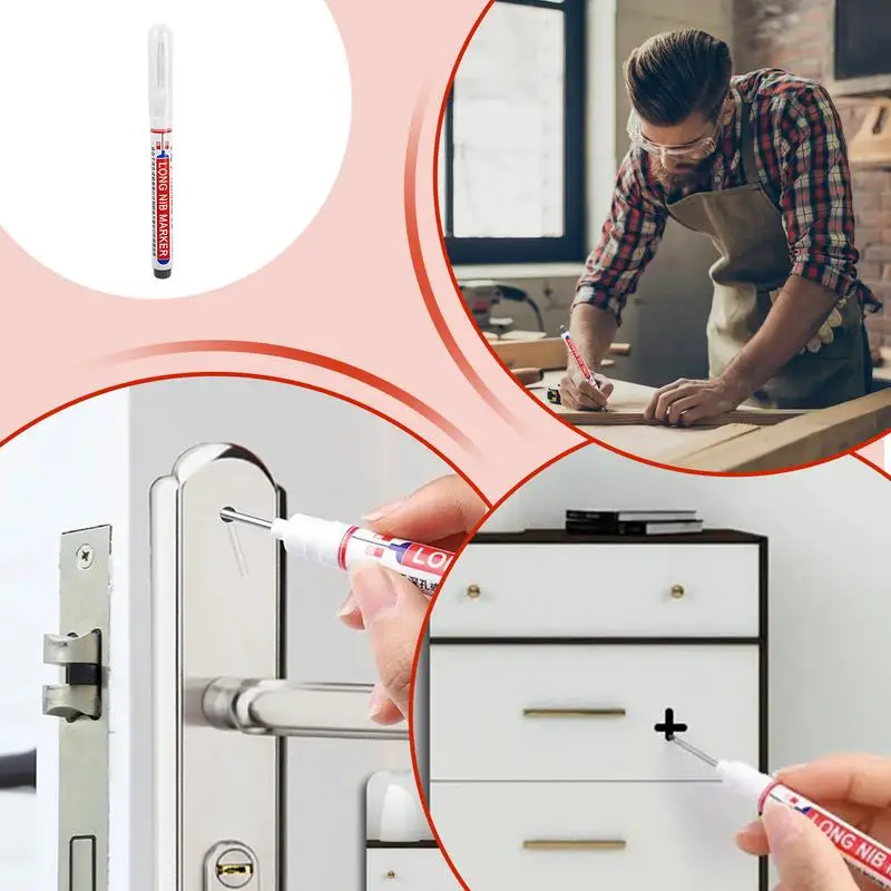 Waterproof Marker Carpenter Deep Reach Pen Colorful Carpenter Deep Reach Marking Tools Architectural Marker Ink Scriber For