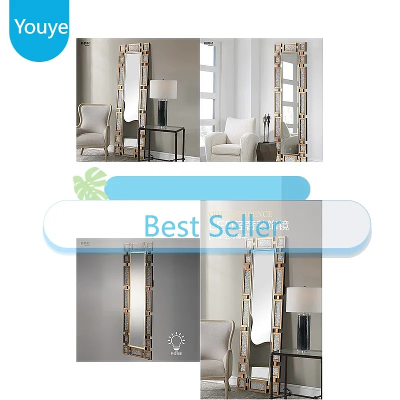 Y Nordic Modern Horizontal Full Length Wall Mirror, Distortion-Free Irregular Shape For Dressing