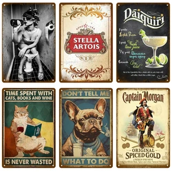 Whiskey Wall Decor For Bar Pub Man Cave Decorative Plates Plaque Vintage Tin Sign Brand Home Drink Beer Wine Metal Sign Poster