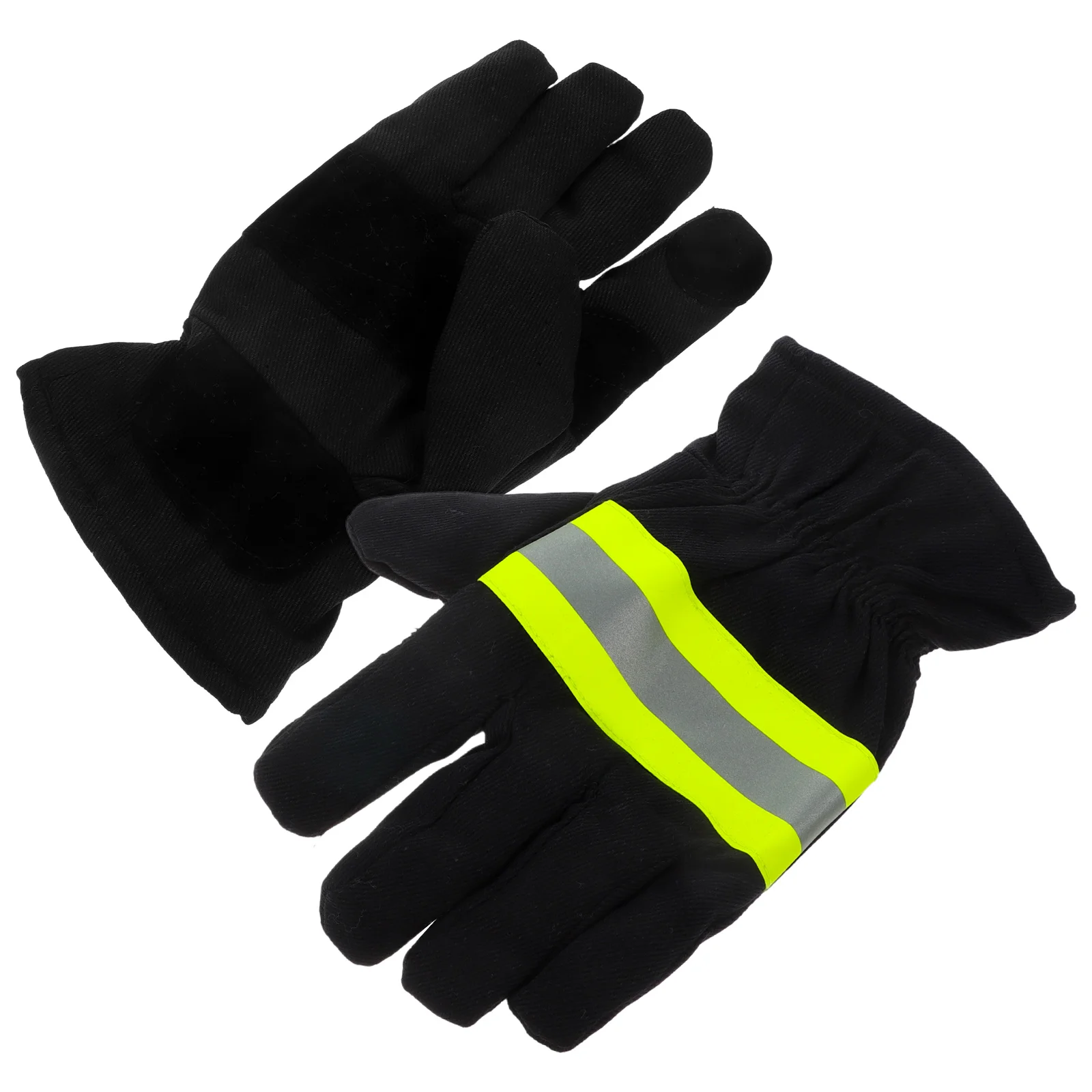 

1 Pair HighTemperature Resistant Firefighter Gloves Insulated Protective Handwear Reflective Strips Work Gloves