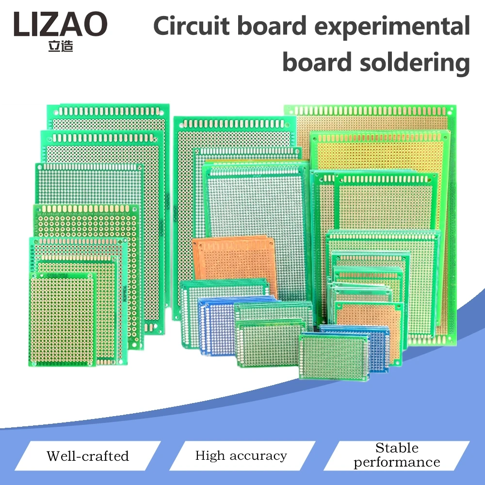 Universal PCB Circuit Board, Single Sided Green Oil Protoboard, Solderable Perfboard Prototype Board