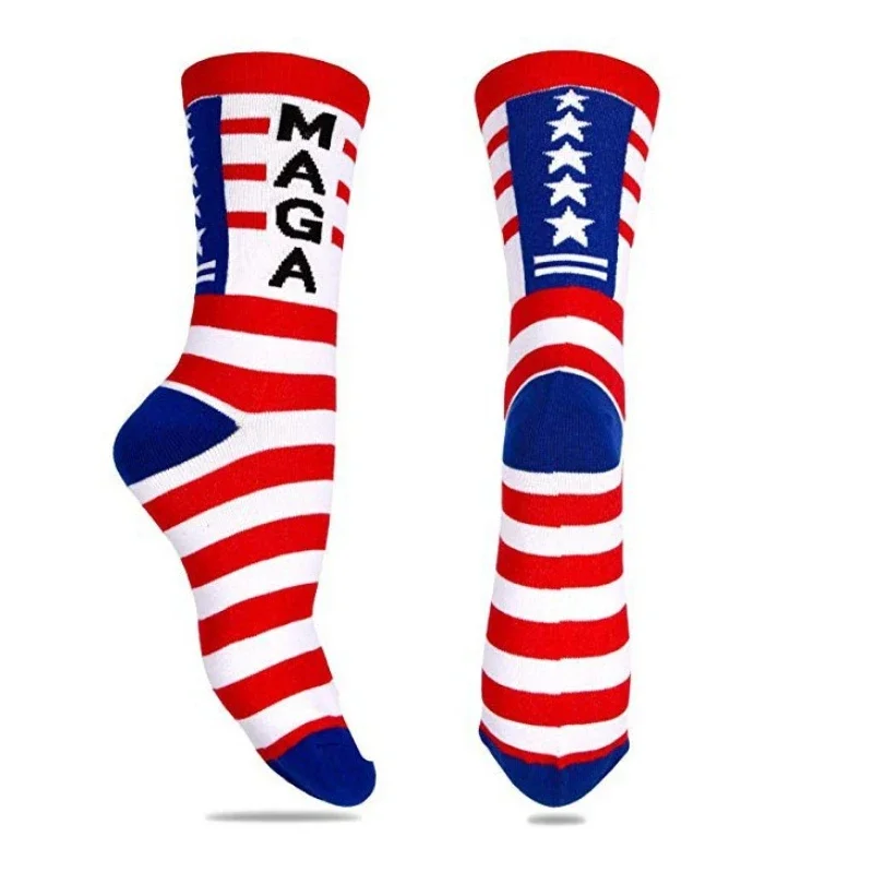 Funny President Donald Trump Socks Men Trump flag maple socks Compression Socks Streetwear Hip Hop