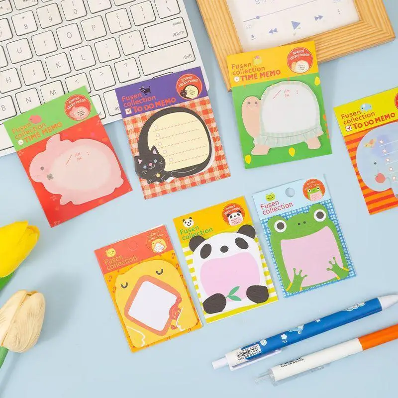8Pcs Cute Cartoon Animal Convenience Stickers For Student Memo Message Small Notebook DIY Journal Decor Accessory