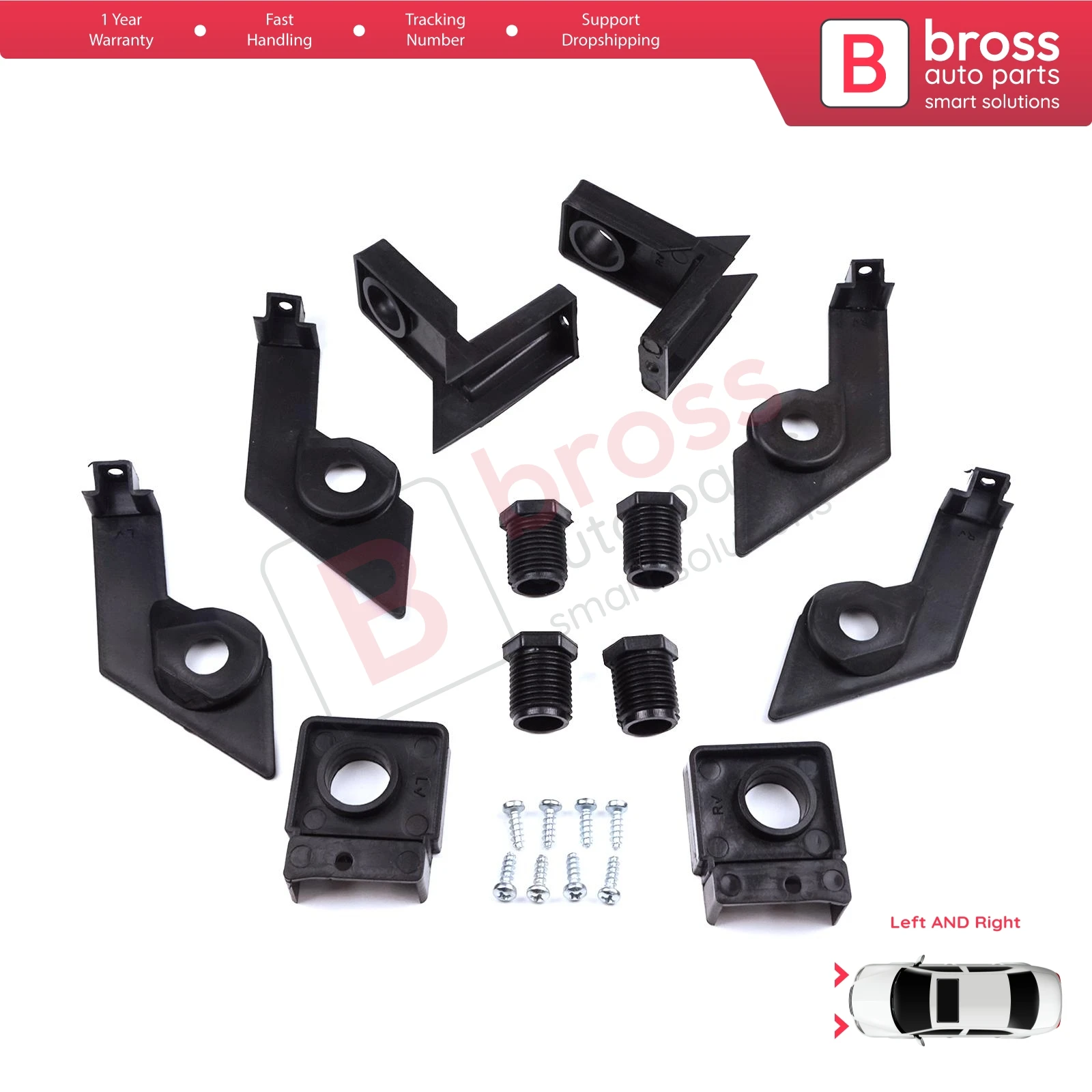 BHL566 Headlight Holder Mount Repair Bracket Tab Set Left Right Side for VW Passat B6 3C2 3C5 2005-2011 3C0998225 3C0998226