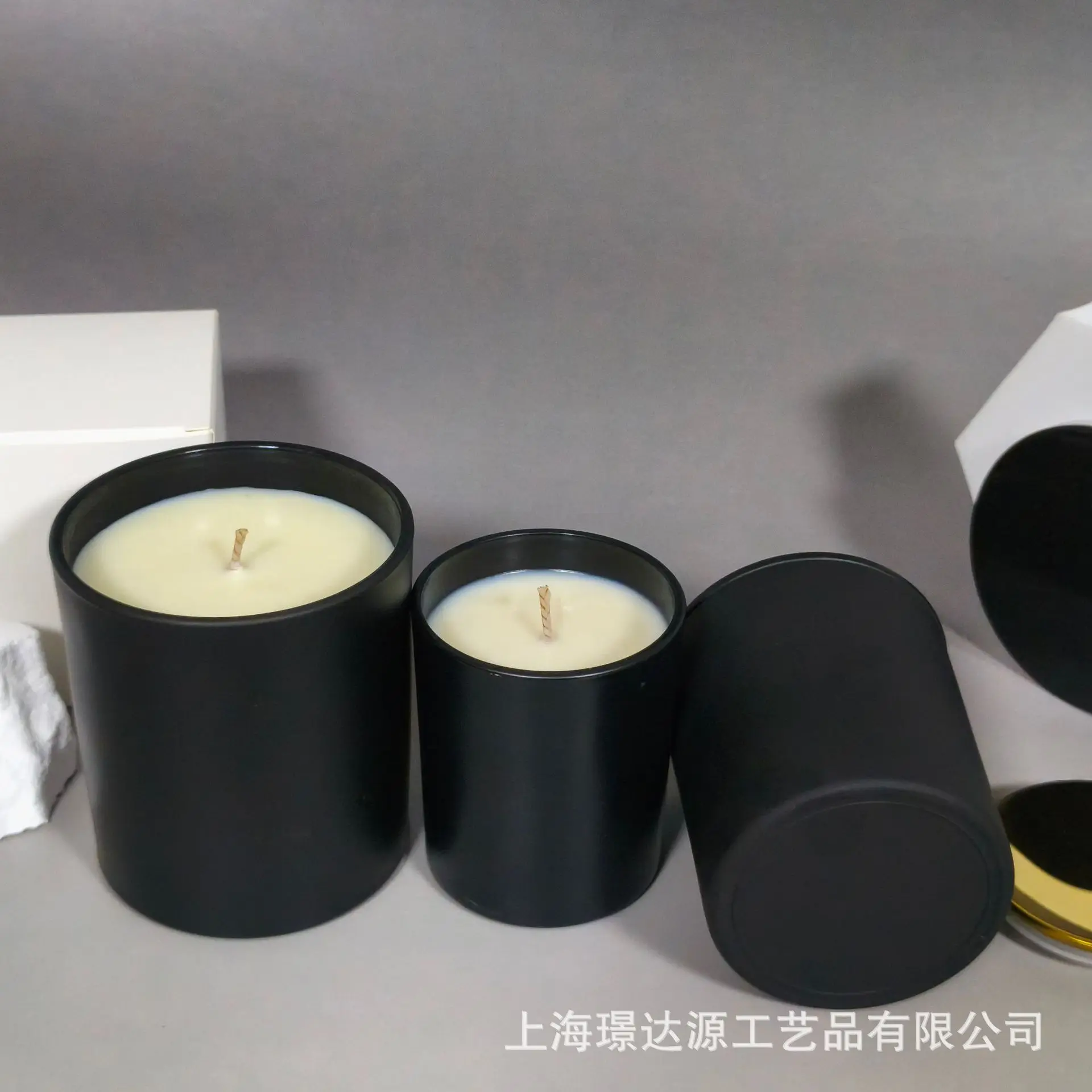 Manufacturer Scented Candle Soybean Wax Candle Smokeless 7084 8090 90100 Sub-black Ya Black Glass Candle